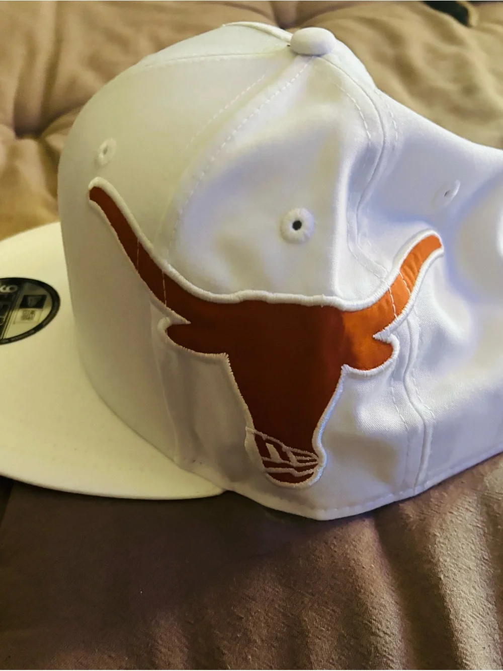 9fifty Kids White Snapback Hat with Orange Accent